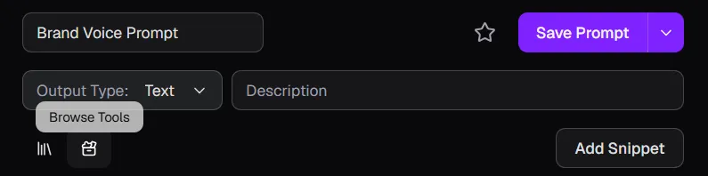 Left Button: Browse Library and Right Button: Browse Tools
